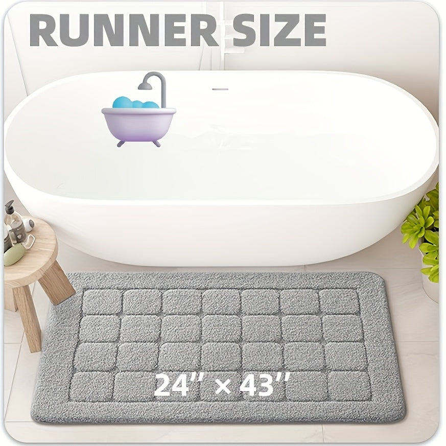 Plush Non-Slip Bath Mat, Ultra Absorbent Quick-Dry Bathroom Rug for Floor, Machine Washable, Super Soft & Stylish for Shower and Home Decor