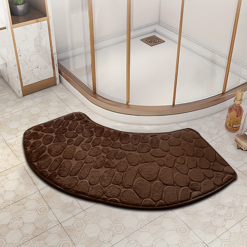 Thickened Curved Bathroom Mat Shower Room Absorbent Door Foot Mat Toilet Non-slip Mat Entrance Mat