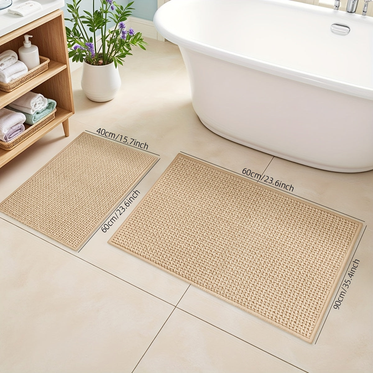 2pcs Non-Slip Bathroom Rugs, Super Soft And Comfortable Luxury Bath Mat, Machine Washable And Quick Dry Bath Mat Rug Set for Bathtub, Shower, Bathroom Accessories, Bathroom Decoration, Home Decor Floor Mat