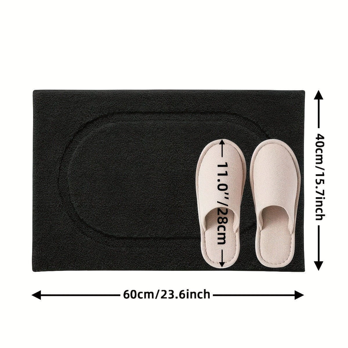 1pc, Bathroom Rug Mat, Soft And Absorbent Premium Bath Rug, Washable Non-Slip Bath Mat For Bathroom Floor, Tub, Shower Room And Entryway - Plush Rectangular Floor Mat