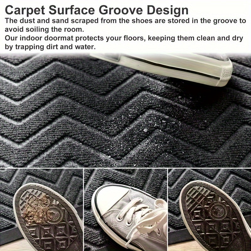 Heavy Duty Indoor Anti-Slip Mat Mat, Natural Rubber Bottom with No Odor, Thickened Model, Easy Care and Machine Washable