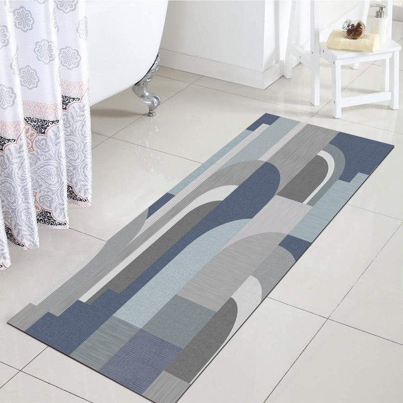 1pc Mid-Century Modern Bath Mat - Super Absorbent Quick-Dry Bathroom, Non-Slip Machine Washable Floor Mat with Rubber Backing, Soft Bathroom Kitchen Mat for Shower, Bedside, Laundry Room - Bathroom Decor in Blue/Gray/White/Black/Beige/Gray/Red - Easy