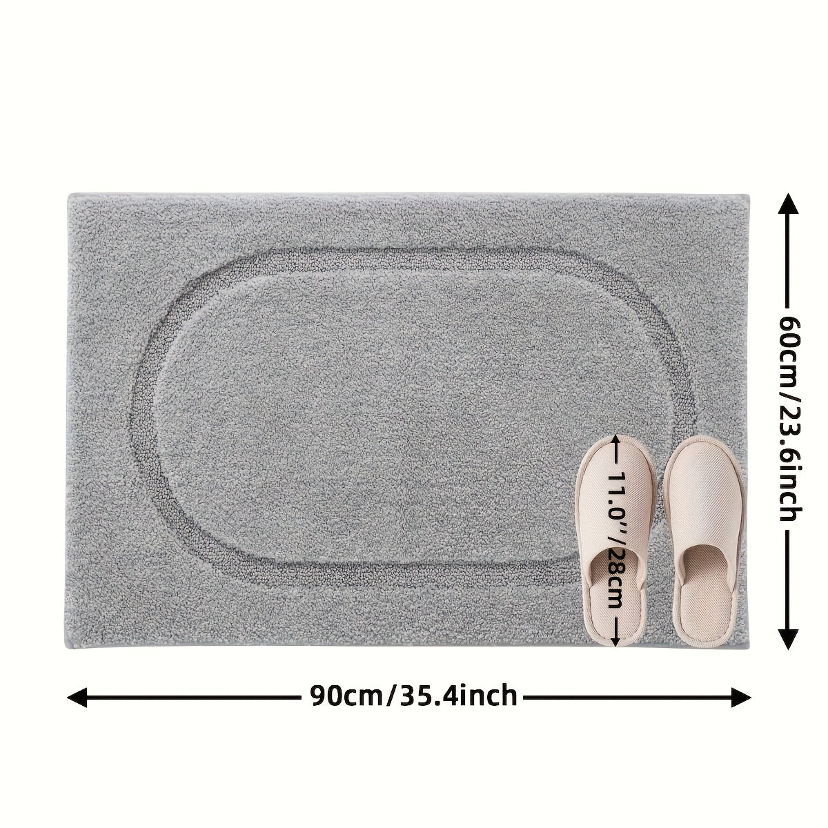 1pc, Bathroom Rug Mat, Soft And Absorbent Premium Bath Rug, Washable Non-Slip Bath Mat For Bathroom Floor, Tub, Shower Room And Entryway - Plush Rectangular Floor Mat