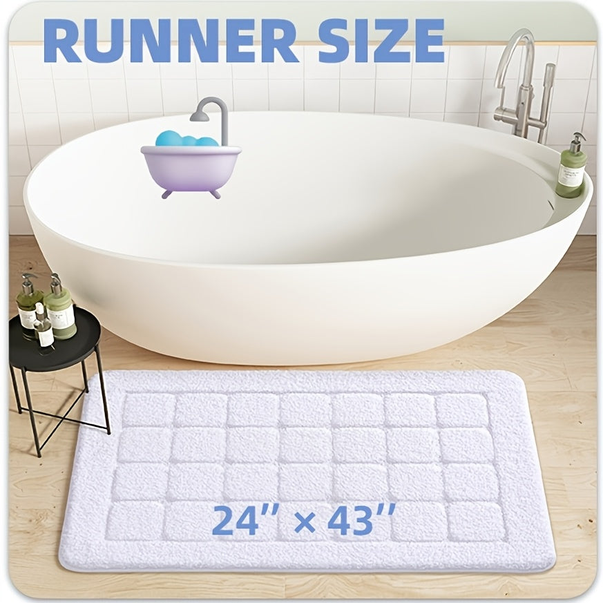 Plush Non-Slip Bath Mat, Ultra Absorbent Quick-Dry Bathroom Rug for Floor, Machine Washable, Super Soft & Stylish for Shower and Home Decor