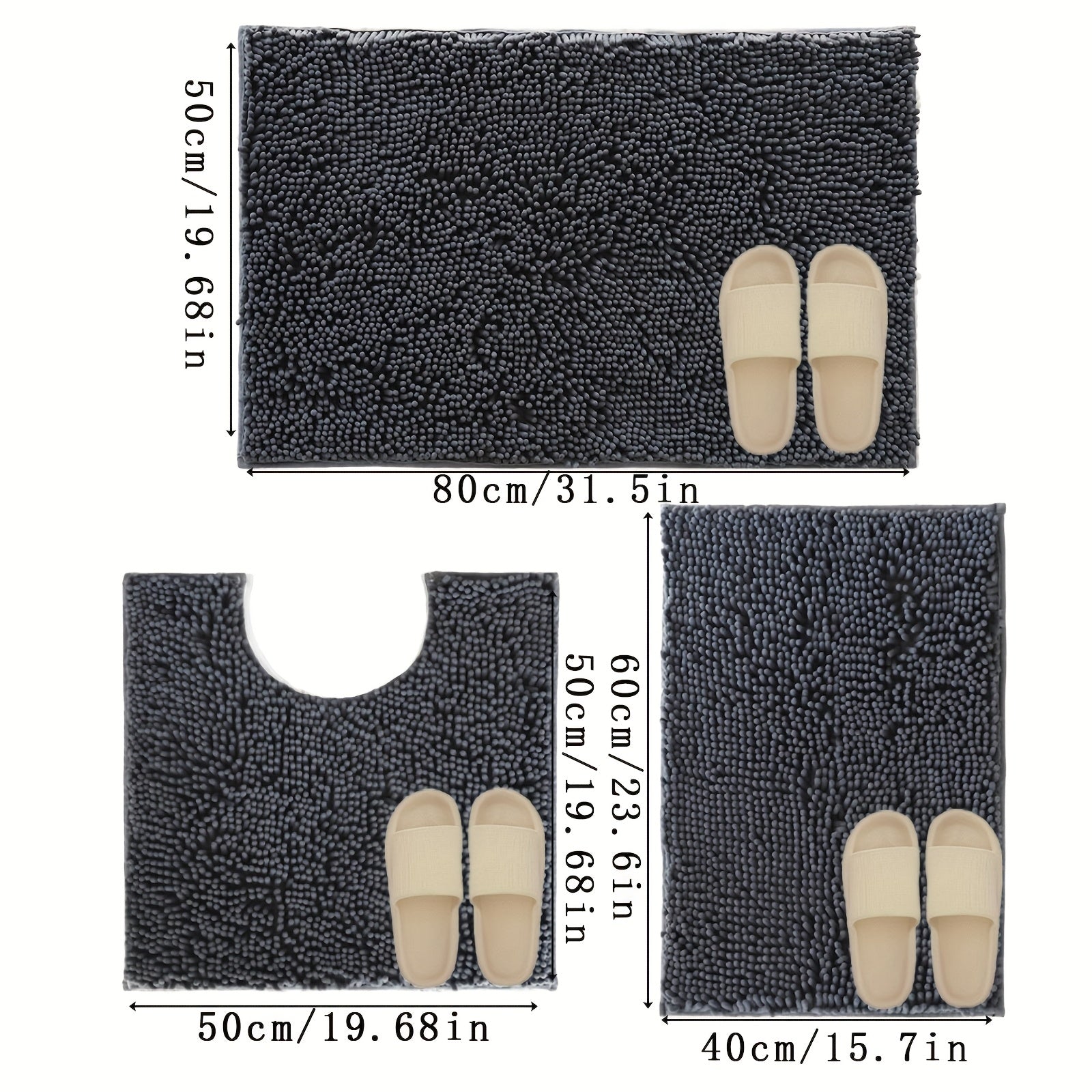 3pcs, Nordic Style 3pcs Bathroom Floor Mat, Simple and Fashionable, Enhance the Bathroom Style, Add a Gentle Color to the Bathroom, Super Absorbent 3pcs Bathroom Floor Mat, Quick Dry, Anti-slip and Easy to Clean 3pcs Bathroom Floor Mat, Solve the Bathroom