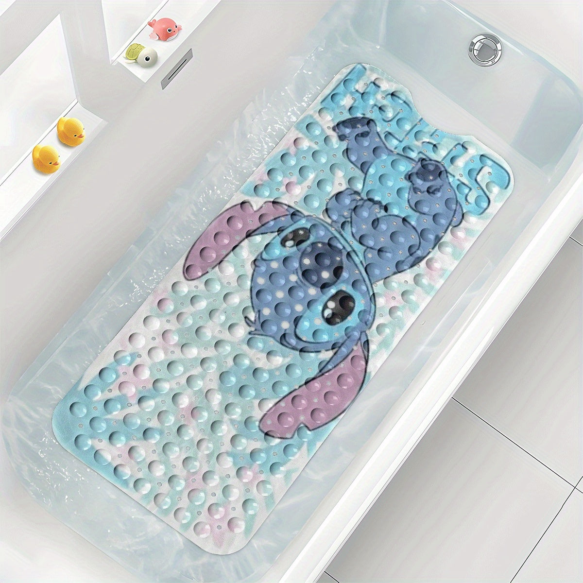 Disney Stitch Halloween Party Theme Bathtub Mat- Bath Mats for Bathroom Non Slip- 40*100cm/ 15.7*39.3inch, Comfortable Bathing Shower Floor Anti-slip Water-absorbent Soft Collection Collection- Bath Mat Inside Tub Extra Long