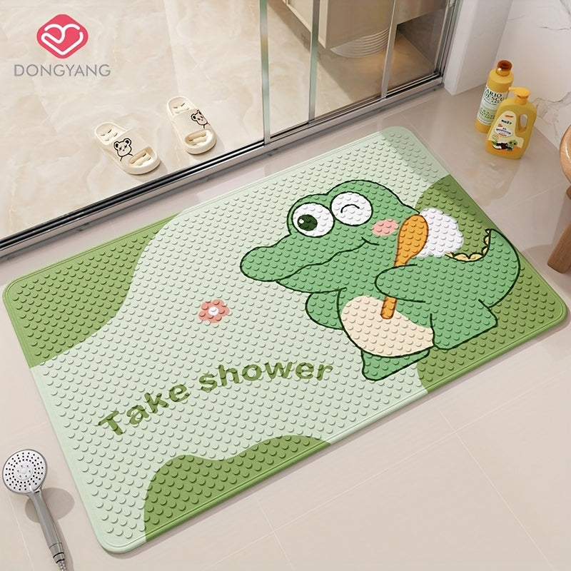 1pc of Dongyang brand Christmas Decoration floor mat, anti slip bathroom mat, easy to clean bath mat, bathtub mat with strong suction cup, long shower mat for home use, quick draining, suitable for shower rooms, hotel restroom, bathroom, bathtubs