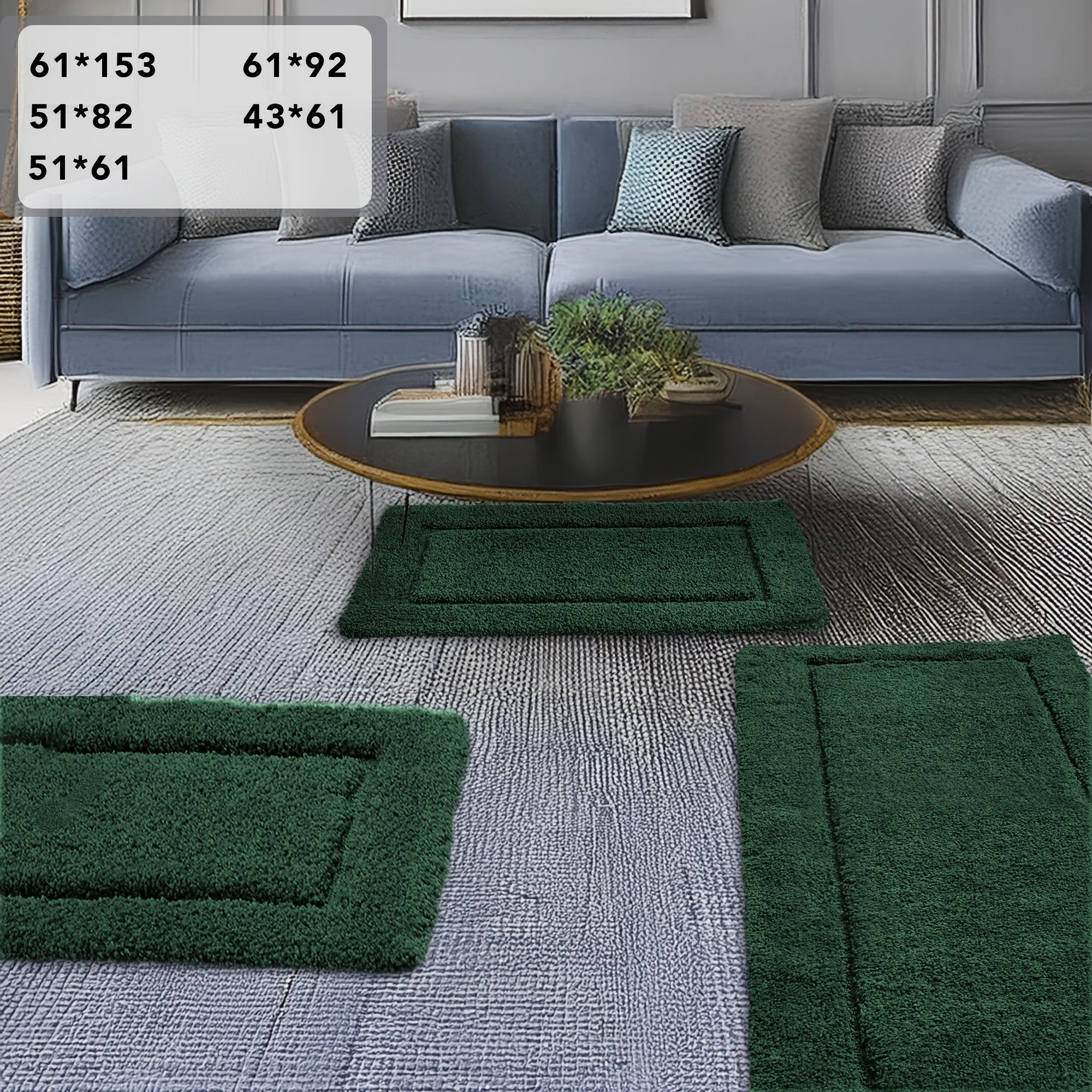 3pcs Absorbent Bath Mat - Soft Tufted Plush Bathroom Rugs, Non Slip Bath Mats for Bathroom, Absorbent Shaggy Indoor Door Mat, Premium Bath Rugs