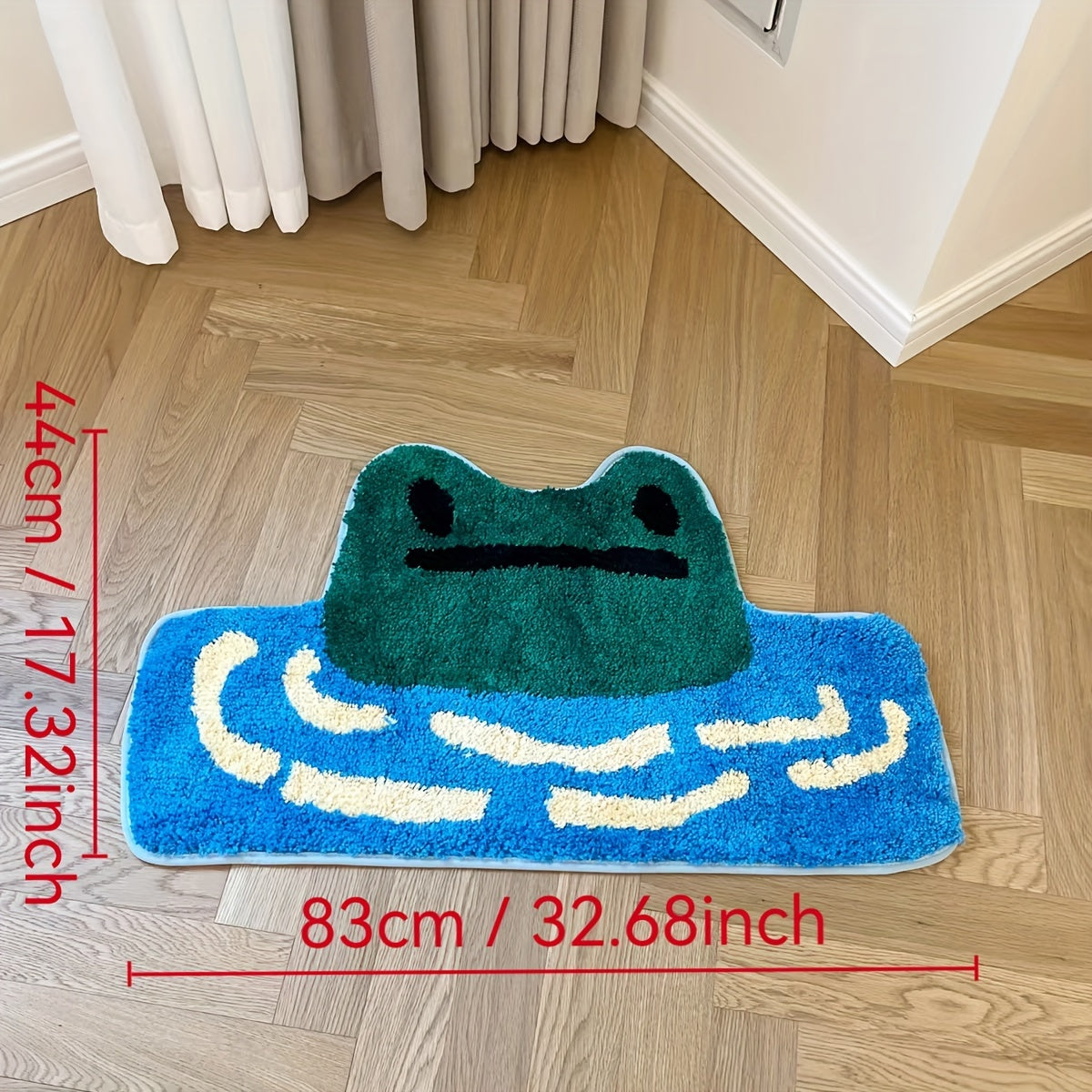 Plush Frog-Shaped Bath Mat - Thick, Non-Slip & Absorbent Carpet for Bedroom, Living Room & Bathroom Decor, Fluffy Plush Winter Decor Decoration